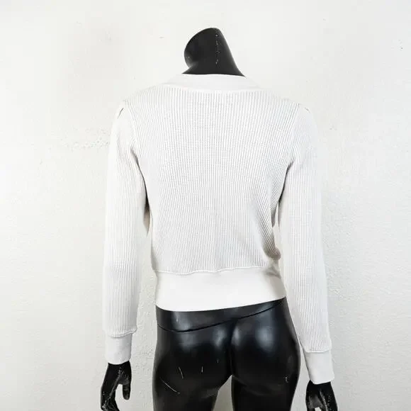 AYR The Waffle Cone Cardigan Sweater in Seashell white size XS - Picture 5 of 11